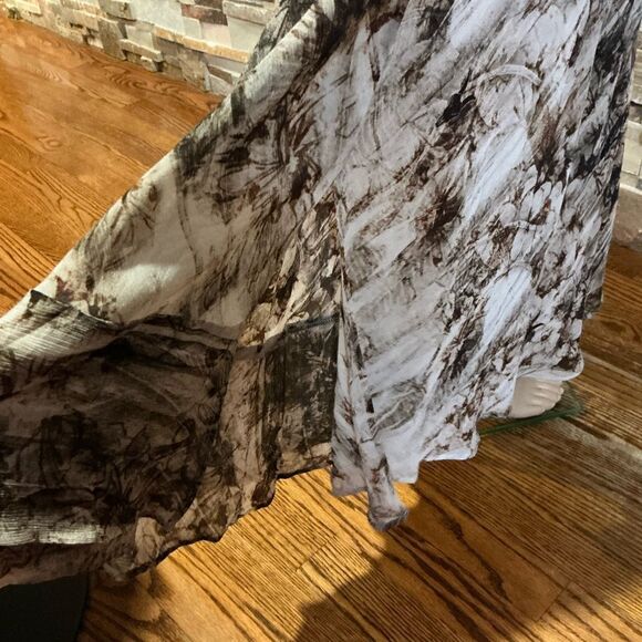 All Saints Brown and White Maxi Asymmetrical Skirt - Picture 4 of 7